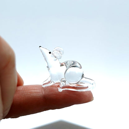 Mouse Micro Tiny Figurines - Hand Blown Glass Art Animals Collectible Gift Home Décor