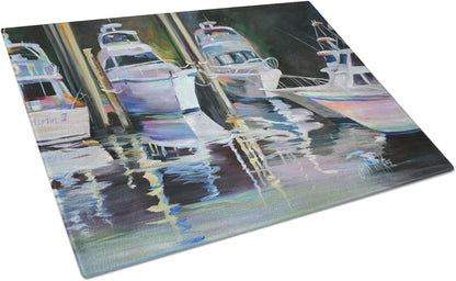 Caroline's Treasures JMK1048LCB Large Decorative Glass Cutting Board, Deep Sea Fishing Boats, Tempered