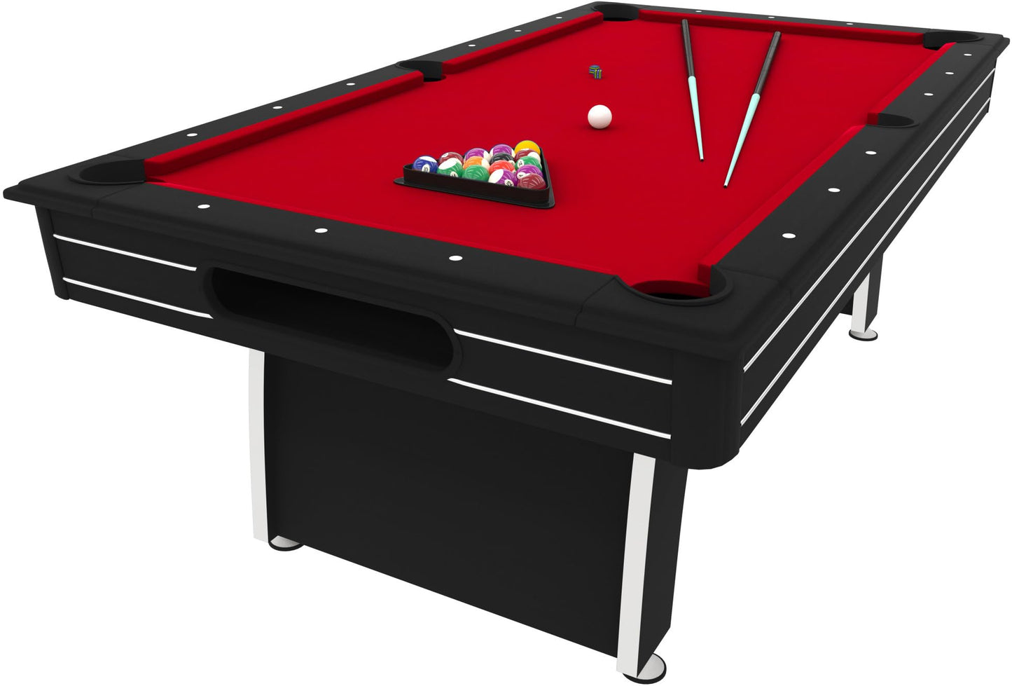Fat Cat Tucson 7 Foot Pool Table with Automatic Ball Return, Billiard Table with Arcade Style Black Finish, 818 Bumpers, Includes Cues and Balls