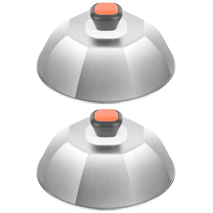 Cheese Melting Dome Set of 2, Stainless Steel 9" Griddle Melting Cheese Dome Wok Lids, Basting Cover for Griddle - Griddle Accessories for Outdoor & Indoor