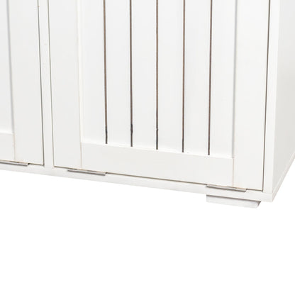 Laundry Cabinet with 2 Removable Laundry Basket 2 Drawers Durable and Easy to Clean Tilt Out Hamper Organization Storage Sorters for Bathroom Living Room Entryway Particle Board White