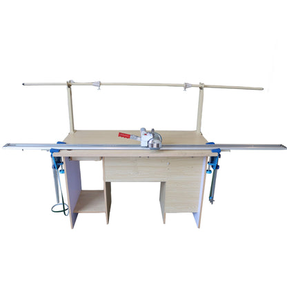 HQHAOTWU Cloth Cutting Machine High Speed Fabric Cutting Machine Cloth Cutter Fabric End Cutter with 86" Rack & Digital Counter for Clothing, Textiles, Leather 220V