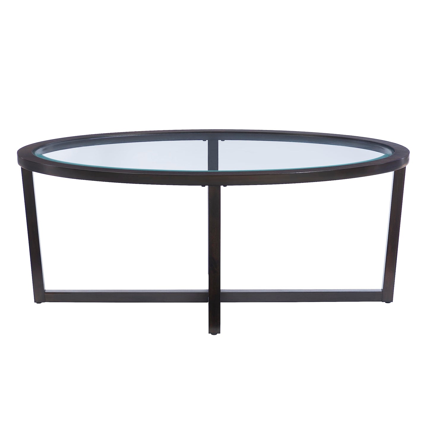 Powell Marta Umber Brown Wooden Three Piece Coffee and End Table Set with Tempered Glass Tops