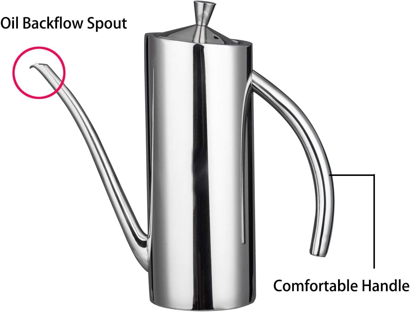 IMEEA Olive Oil Dispenser, SUS304 Stainless Steel No Drip Oil Can, 24oz/700ml Vinegar Container