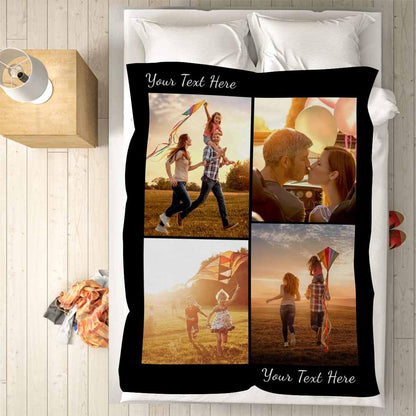 AOFUN 4 8 Personalized Photo Blanket, Photos Custom Blankets Photo Blankets Customize for Mom Grandma Wife Women from