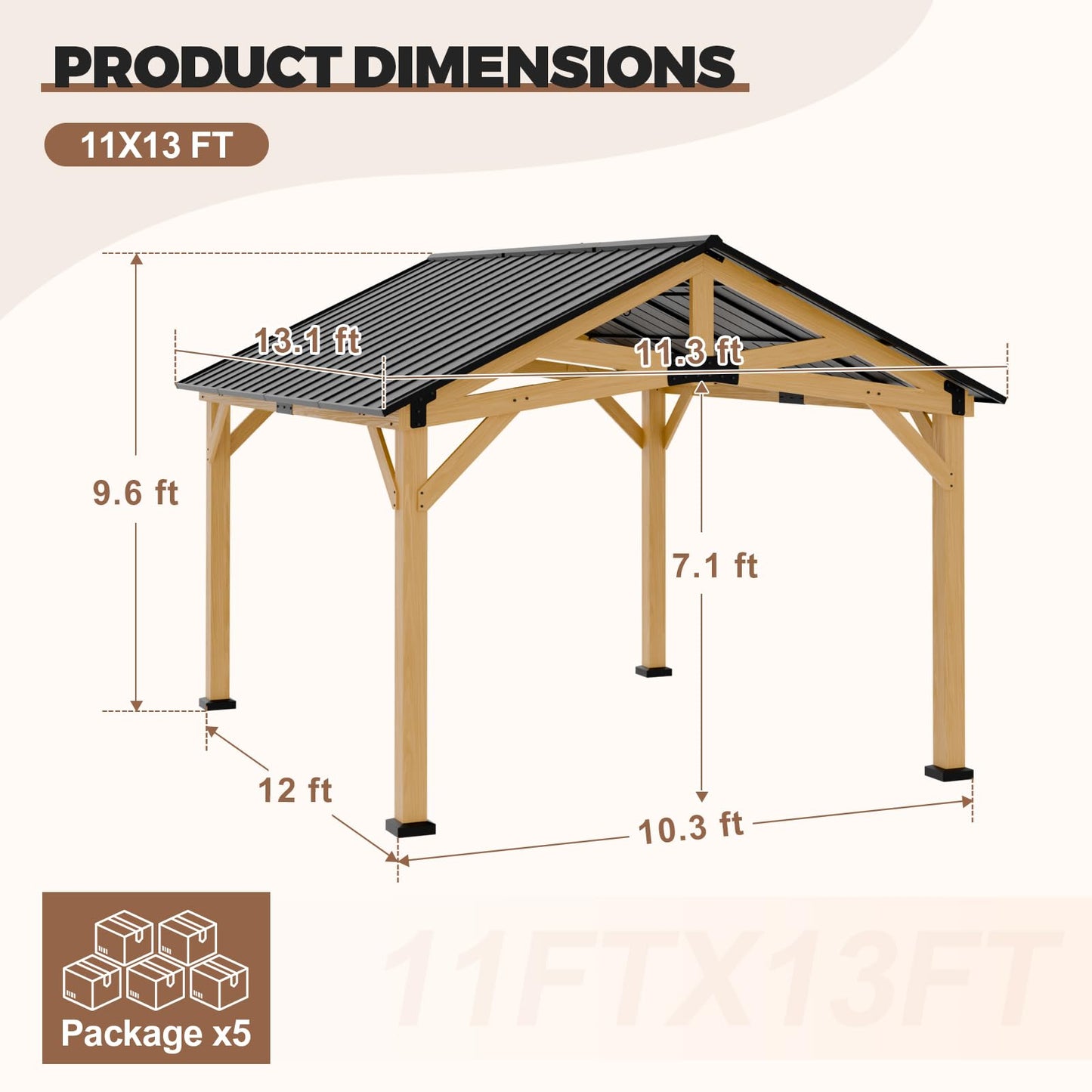 INTER HUT 10x12 Hardtop Gazebo with Netting and Curtains, Galvanized Steel Double Roof Outdoor Pavilion with Aluminum Frame, Patio Gazebo for Deck, Garden, Lawn, White/Gray