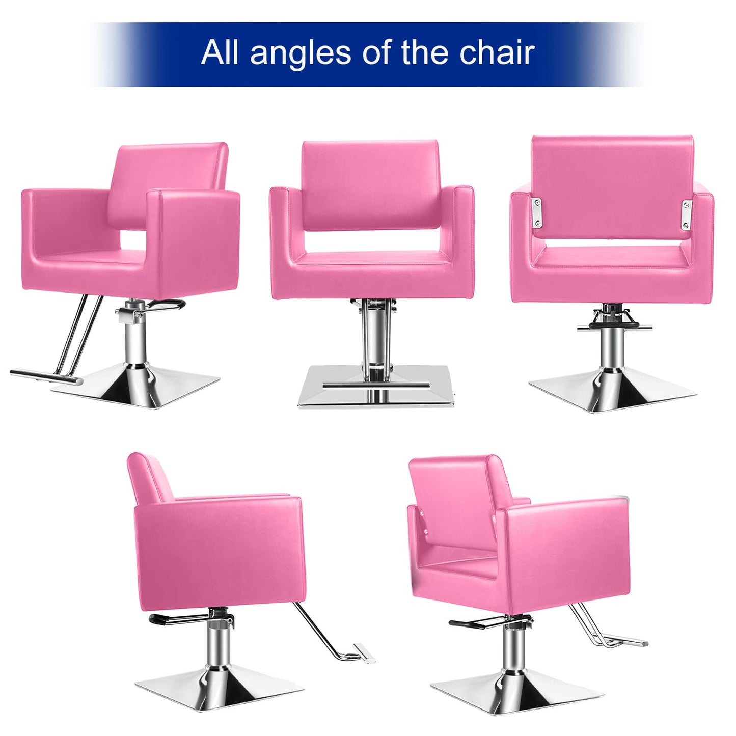 Hairdresser Barber Salon Chair,Capacity 330 Lbs - with Heavy Duty Hydraulic Pump, 360° Swivel Adjustable Spa Beauty Equipment, Hair Stylist Women Man for Barbershop,Home Hairdresser Hydraulic (Pink)