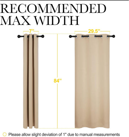 NICETOWN Room Darkening Curtains - Thermal Insulated Grommet Draperies for Bedroom | Biscotti Beige, 2 Panels, W34 x L84-Inch