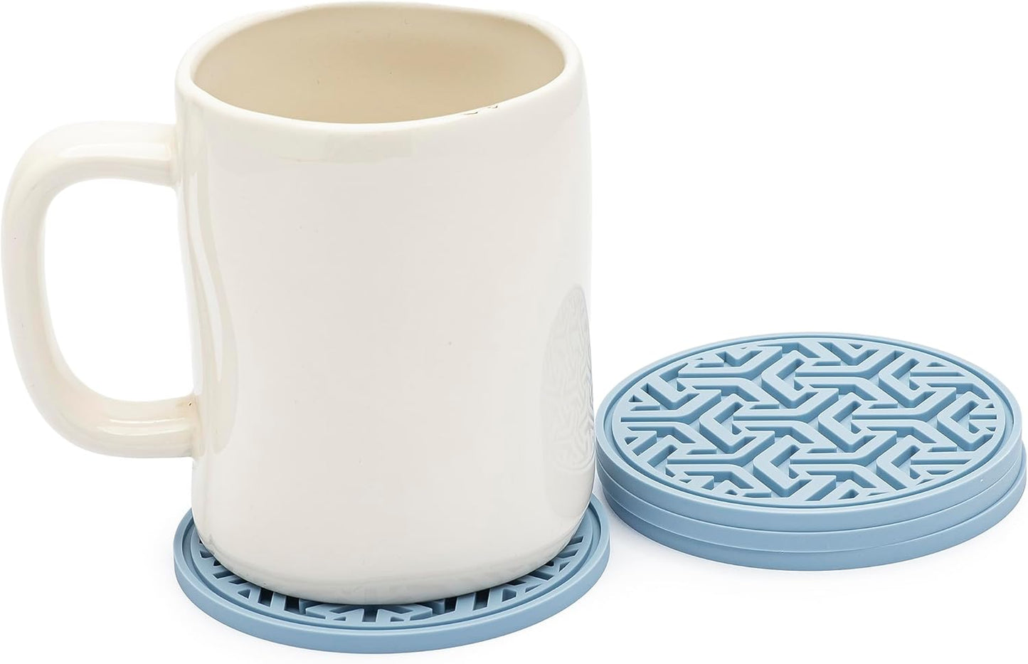Urban Coasters Set 4 Drink Coasters for Tabletop Protection - of No-Slip Silicone Rubber Coasters for Coffee Table