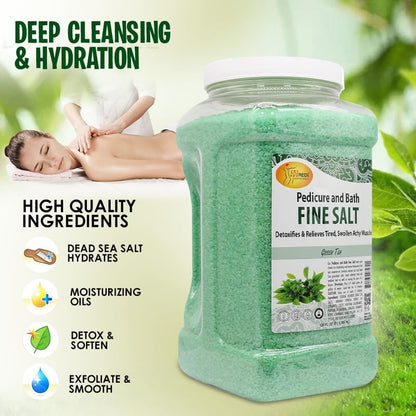 SPA REDI - Detox Foot Soak Pedicure and Bath Fine Salt, Lavender and Wildflower, 128 Oz - Made with Dead Sea Salts, Argan Oil, Coconut Oil, and Essential Oil, Hydrates, Softens and Moisturizes