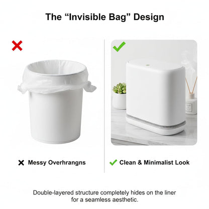 3.3 4 6.9" MOPALL Dog Proof Trash Can with Lid, Gallon Slim Bathroom Garbage Bin with Inner Bucket, Fits Standard