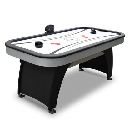 Hathaway Silverstreak 6 Ft Air Hockey Table for Home Game Room - With LED Scoring, High-Output Blower, Scratch-Resistant Surface, Strikers & Pucks - Black Finish