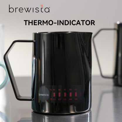 Brewista Precision Milk Frothing Pitcher, Steaming Jug, Coffee, Espresso Machine Accessories for Barista, Latte Art, Cappuccino, Stainless Steel Cup, 24 oz/720 ml, Matte Black