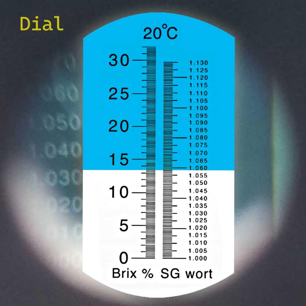 aichose Brix Refractometer with ATC, Dual Scale - Specific Gravity & Brix, Hydrometer in Wine Making and Beer Brewing, Homebrew Kit