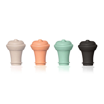 Vacu Vin Wine Saver Vacuum Stoppers - Airtight Seal for Opened Bottles to Preserve the Freshness Up to 10 Days - Easy to Use Perfect for Every Occasion, Set of 4 - Multicolor