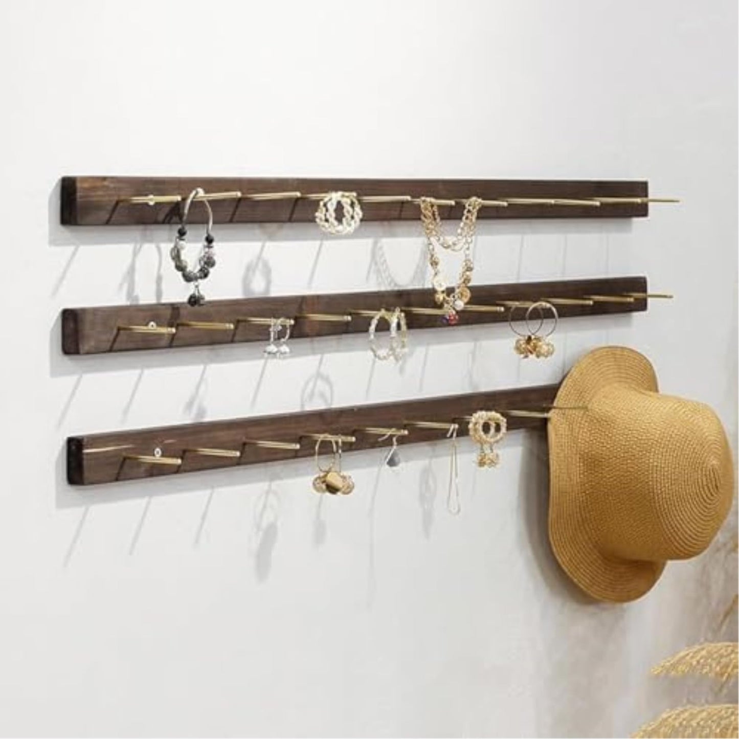 HOTAPEPU Wall Mounted Jewelry Organizer - 3 Piece Hanging Display Rack for Bracelets, Rings Bangles - Perfect for Retail Jewelry Store Displays Boutique Showcases~/