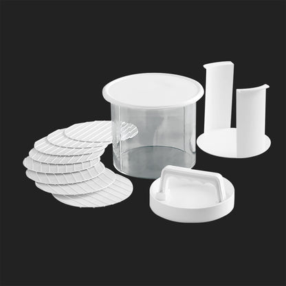 Mr. Bar-B-Q Hamburger Press Patty Maker - Non-Stick Burger Mold Shaper with Freezer Storage Container - 12-Piece Set with 8-Layer Plastic Discs for BBQ Grill - #40231Y