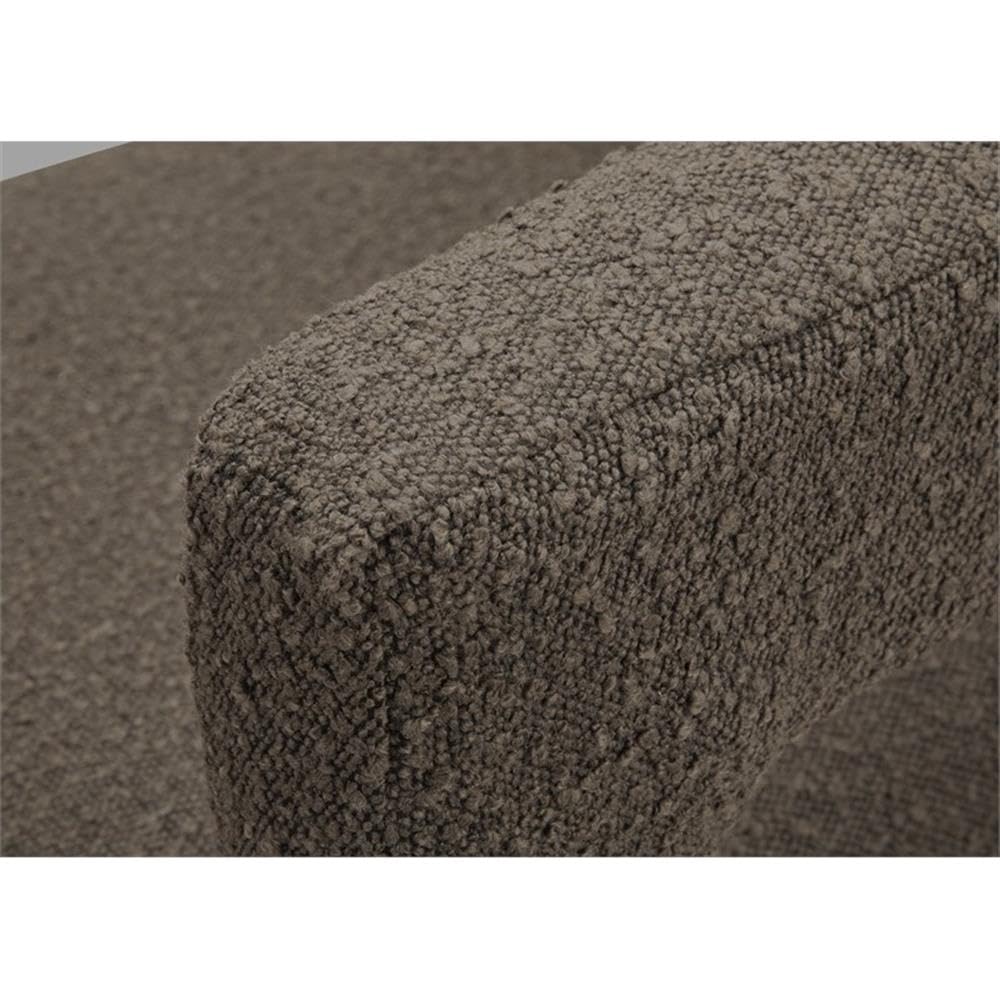 Meridian Furniture Athena Collection Modern | Contemporary Boucle Fabric Upholstered Accent | Dining Chair, 25" W x 21" D x 27" H, Brown