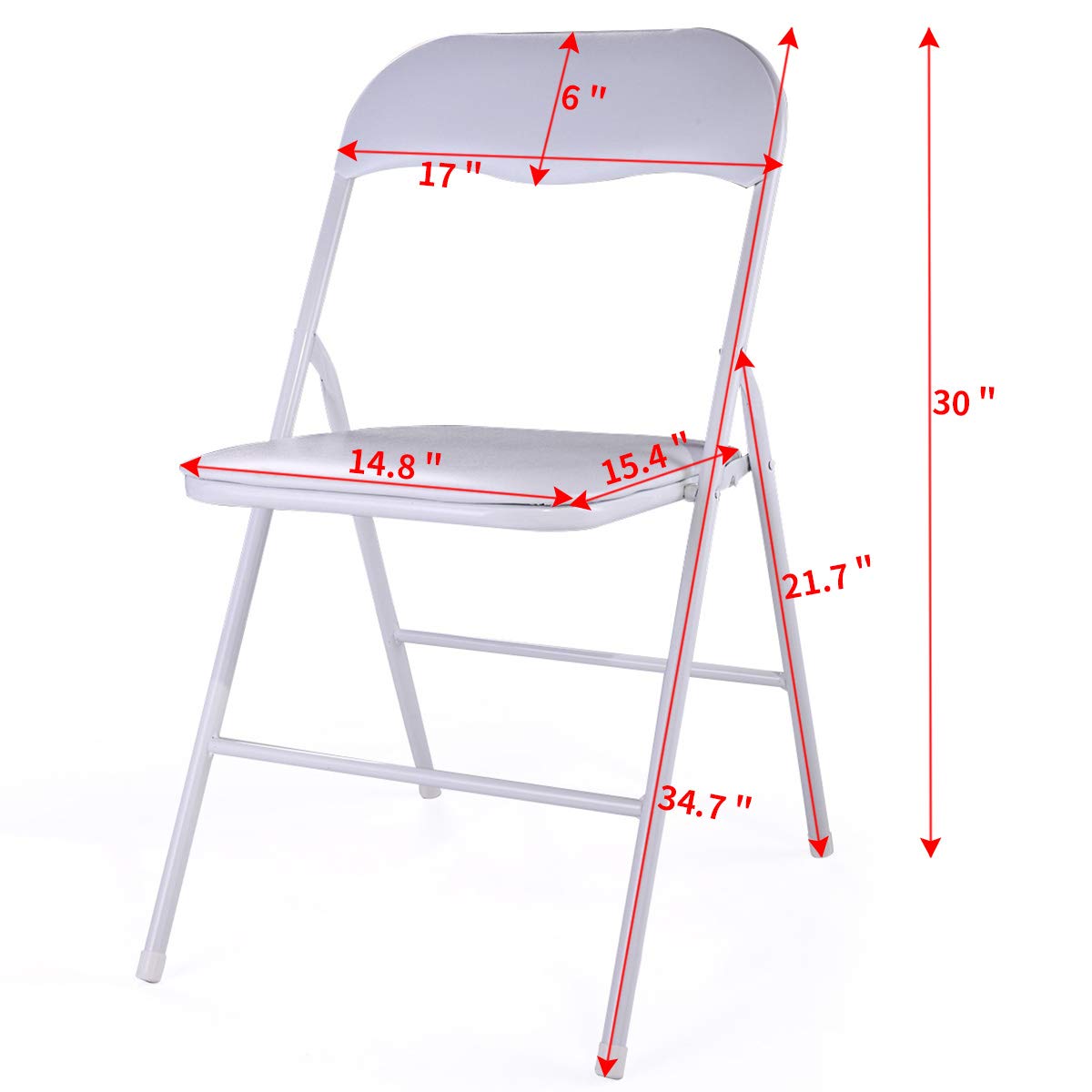 thegreatshopman 10-Pack Commercial Folding Plastic Chair for Home Office Wedding Party Outdoor Indoor, 300LBS Capacity, White