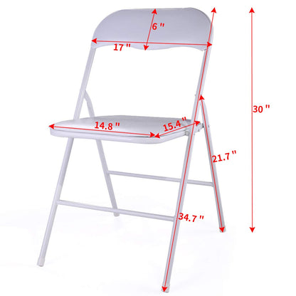 thegreatshopman 10-Pack Commercial Folding Plastic Chair for Home Office Wedding Party Outdoor Indoor, 300LBS Capacity, White