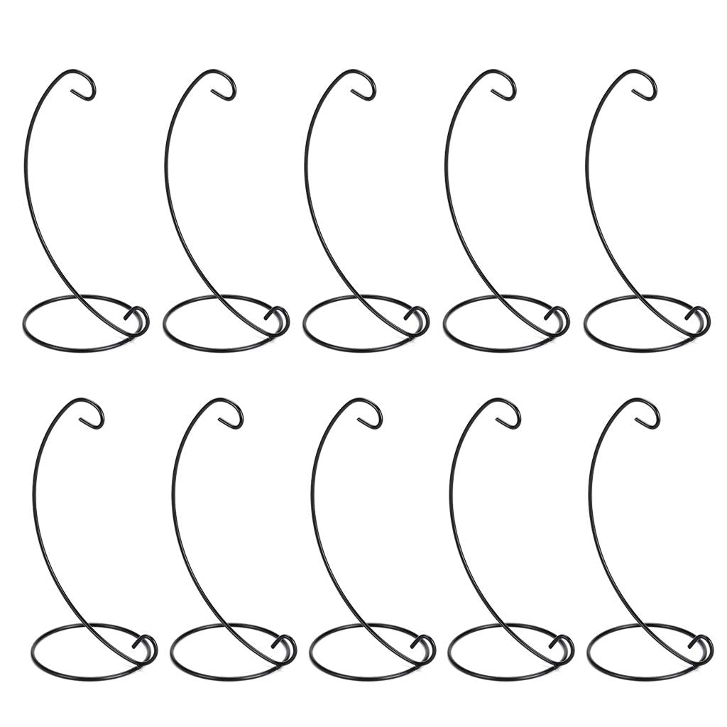 OwnMy 10 Packs of Ornament Display Stand Holder Iron Hanging Rack for Hanging Globe Air Plant Terrarium Witch Ball Bauble Home Party Craft