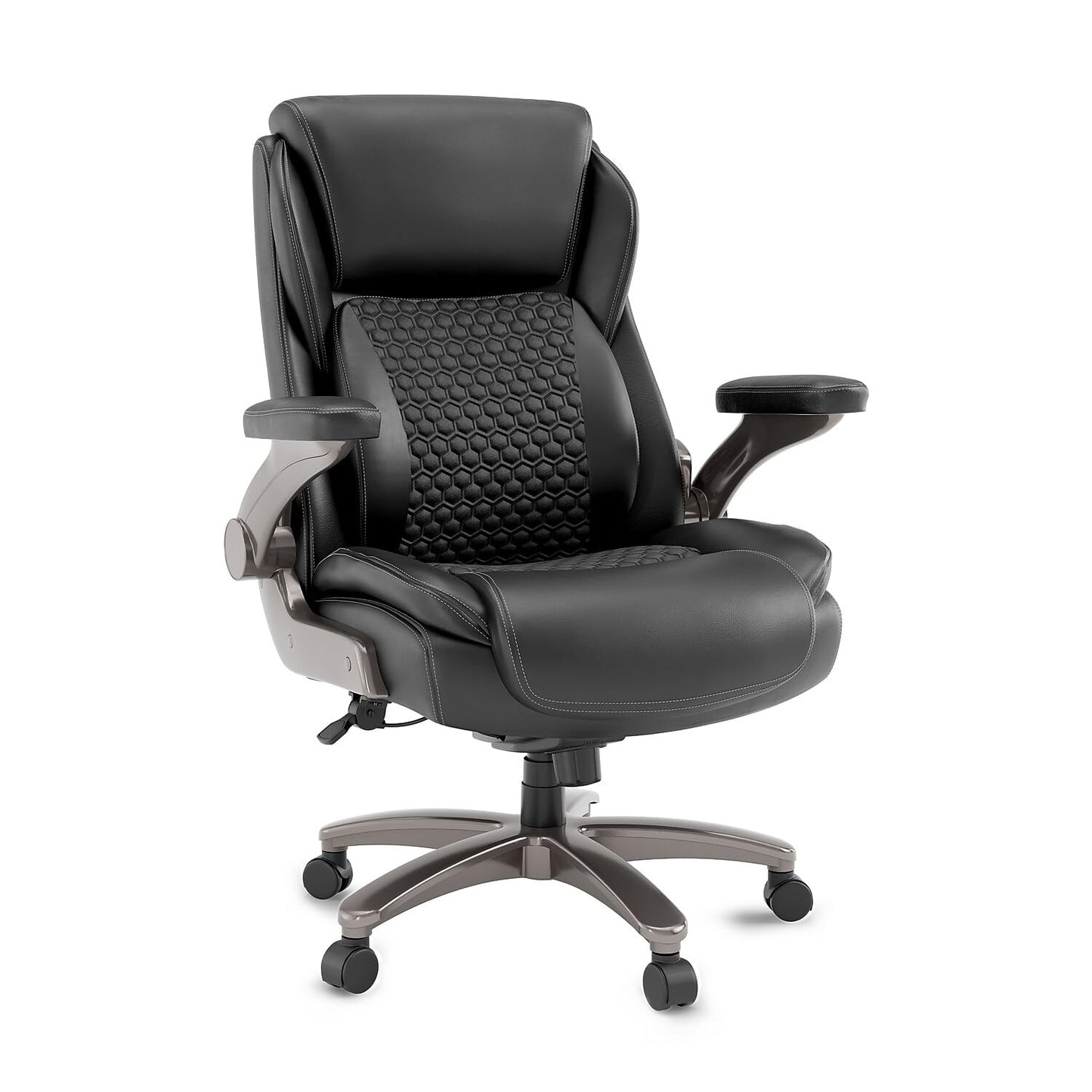 Staples Randolph Ergonomic Bonded Leather Executive Big & Tall Chair, 400 lb. Capacity, Black