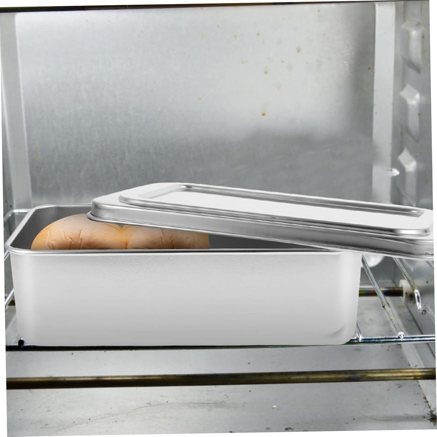 Box Covered Baking Tray - Stainless Steel Bakeware with Lid, Bread Baking Pan, Oven Tray