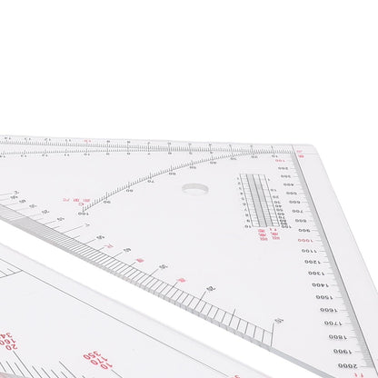 Klanata Large 405mm Marine Navigation Triangle Ruler & Protractor Set, Crystal Clear Acrylic Chart Plotting Tools for Boats and Yachts, Professional Nautical Drafting Tool (15.9in)