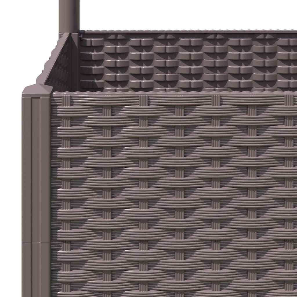 Foknhdi Large Outdoor Planter Box with Trellis 47.2 x 15.7 x 53.5 in Brown UV-Resistant Polypropylene Raised Garden Bed for Patio Balcony Gardening