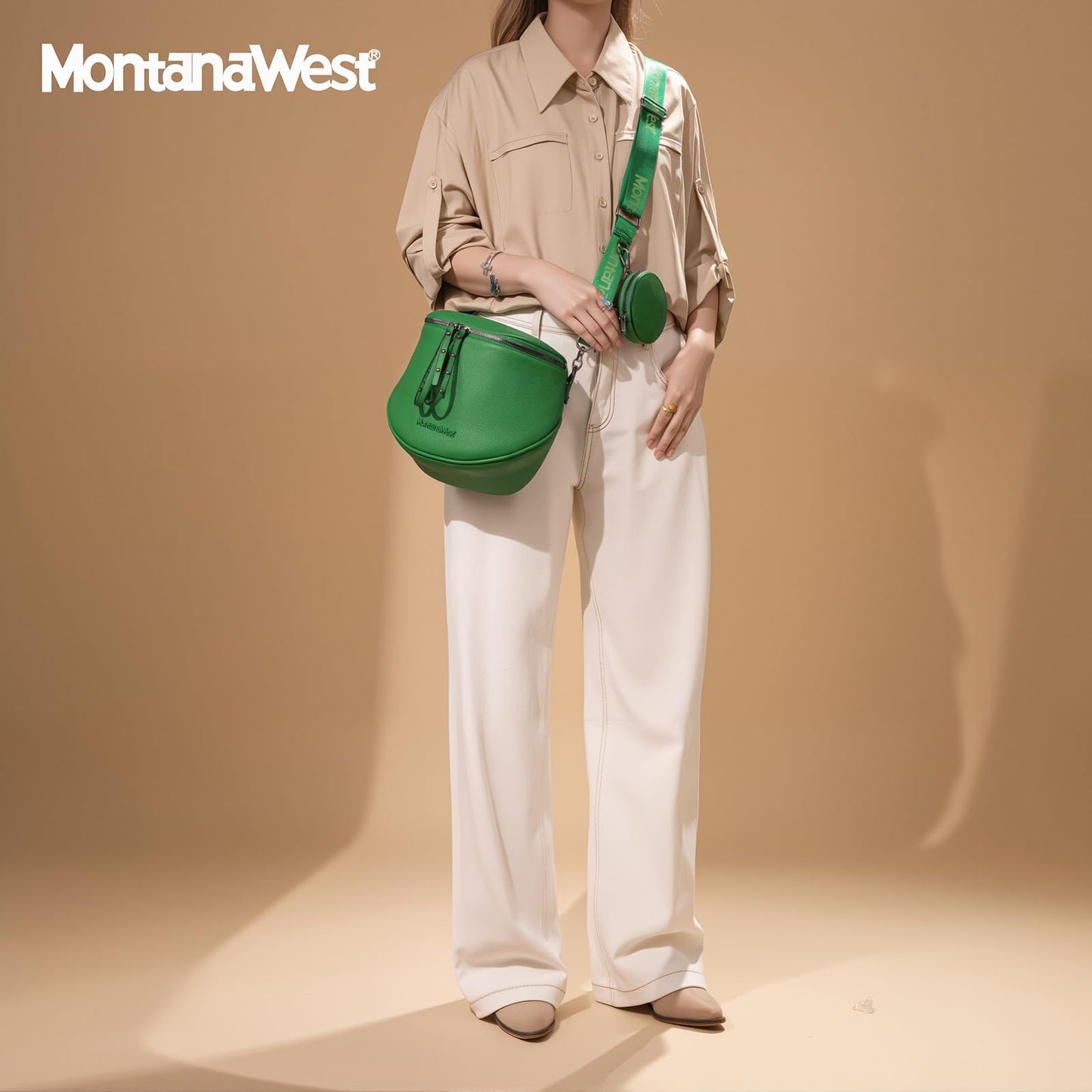 Montana West Large Crossbody Bags for Women Bum Bag Sling Purse with Adjustable Strap