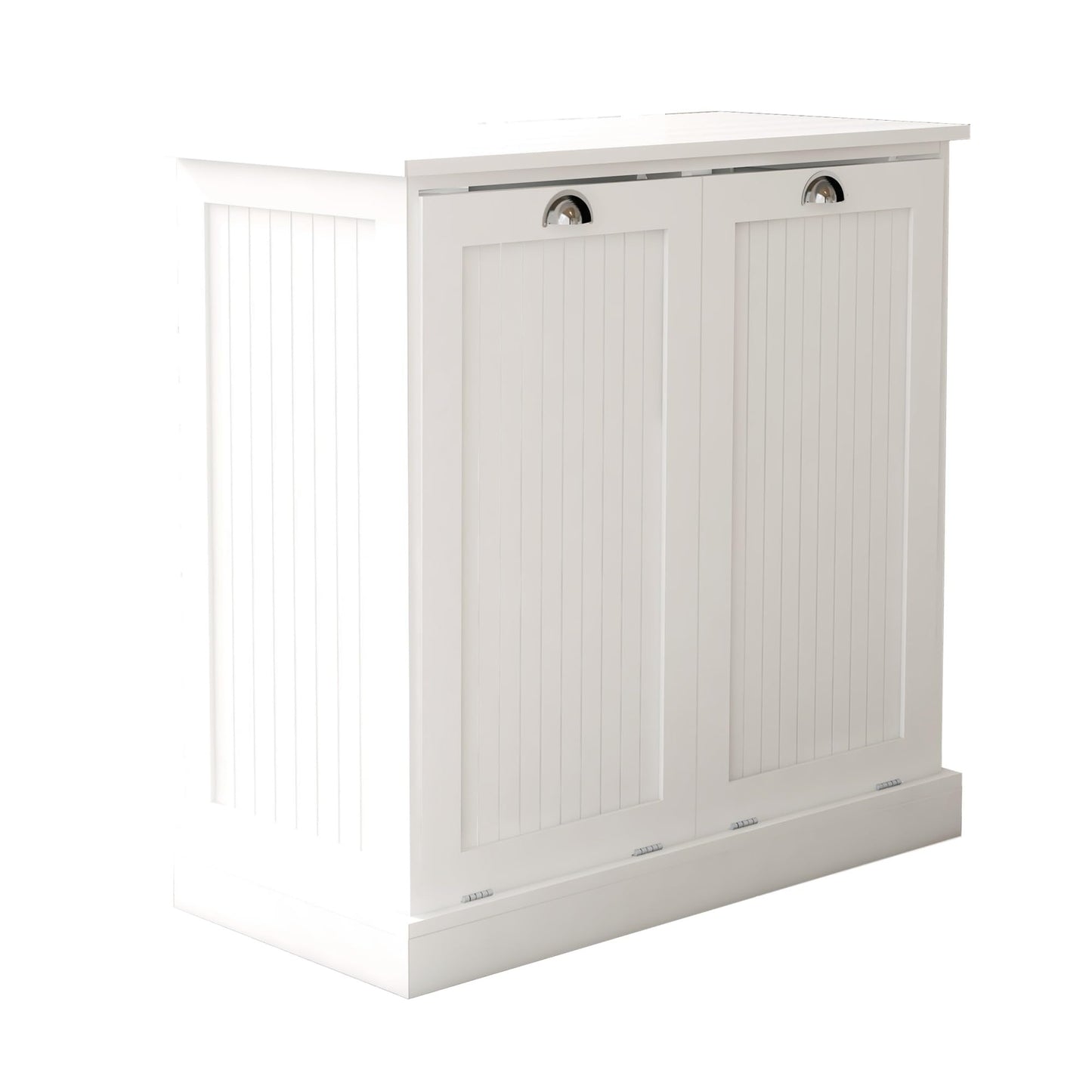 Contemporary Storage Cabinet, Two-Compartment Tilt-Out Laundry Sorter Cabinet, for Bathroom Hallway,for The Kitchen