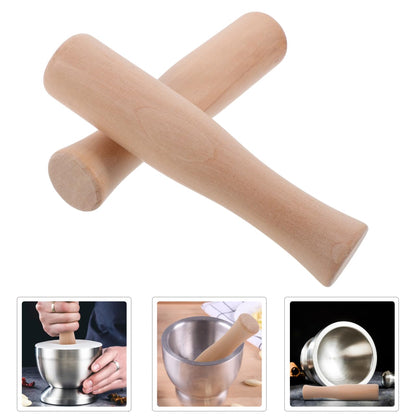 STOBAZA Beech Wood Food Grinding Rod 5.51 Inch Kitchen Pestle Tool for Garlic Ginger Spices Crushing and Potato Mashing