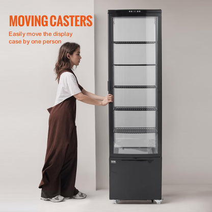 VEVOR Refrigerated Display Case, 9.8 Cu.Ft./278L Large Pastry Display Case, 5-Tier Commercial Display Refrigerator with LED Lighting, TURBO Cooling, Frost-Free Air-Cooling, for Bakery