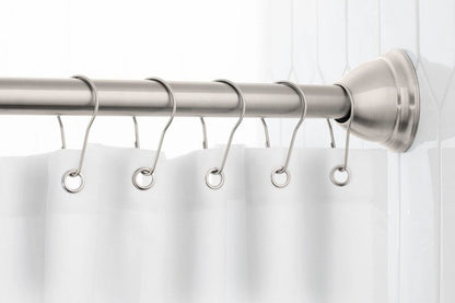 Moen MDN2170BN Magnetix 60-inch Curved Adjustable Single Shower Curtain Rod, Brushed Nickel