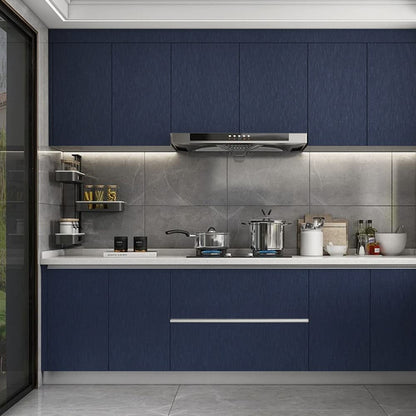 Upgrade Navy Blue Peel and Stick Contact Paper for Dishwasher Fridge Refrigerator Stove Appliances Self Adhsesive Vinyl Film Stainless Steel Wallpaper Removable 15.7x117 Inches