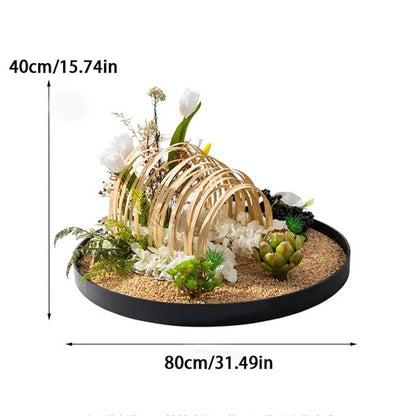 Artificial Plant Large Round Table in The Middle of The Turntable Flower Hotel Table Restaurant Light Luxury Decorations Landscape Decorations Artificial Tree Indoor(Large)