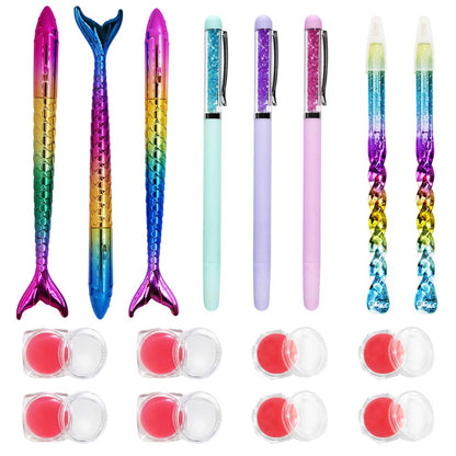 AIFUDA 16 Pcs Diamond Art Tool Kit - Mermaid Spiral Diamond Art Paintings Point Drill Pens, Glue Clay (Pink)