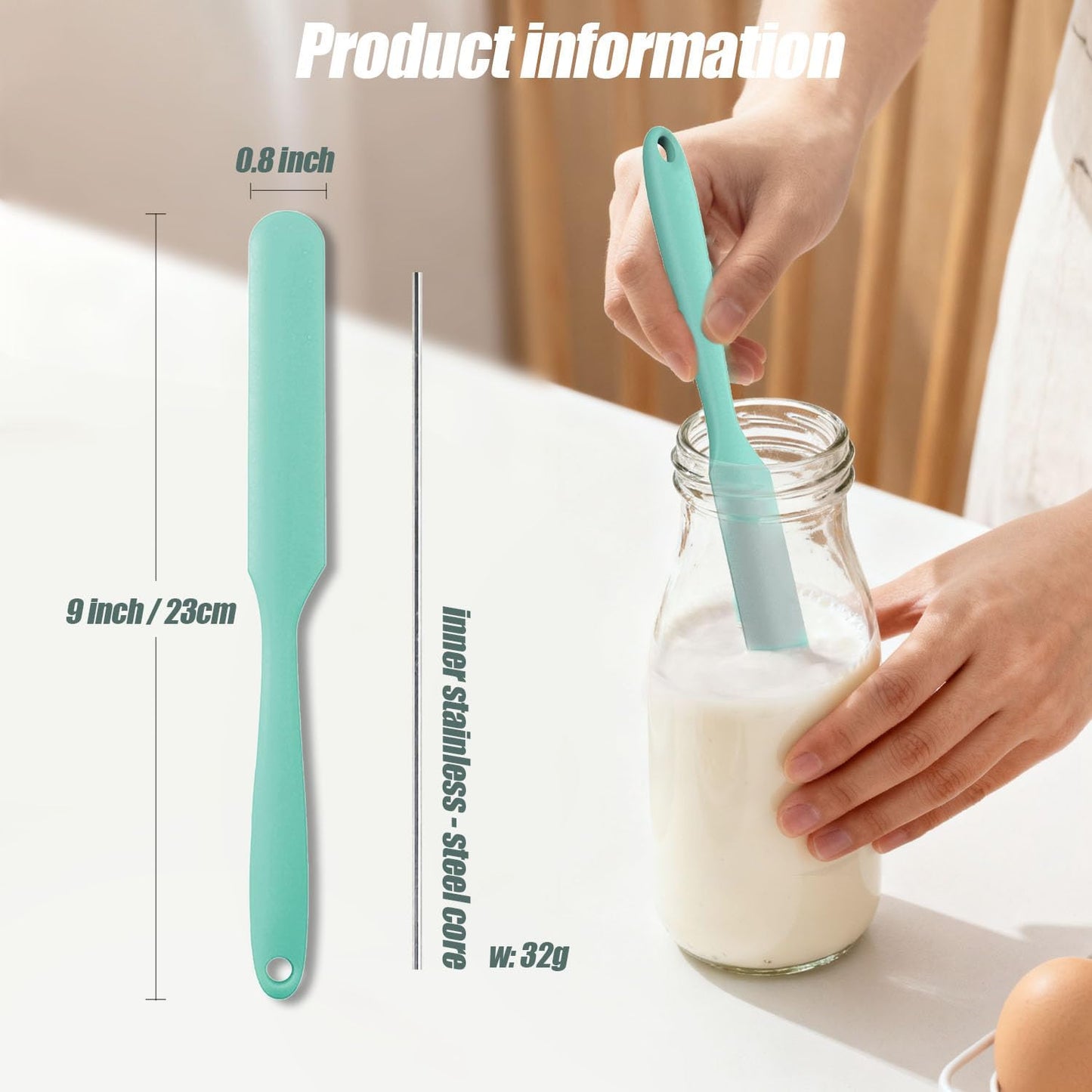 4 Spatula,10 Inch 4Pcs) Pcs Silicone Jar Jam Spreader for Peanut Butter,Heat-Resistant Food-Grade Jar Blender,Kitchen