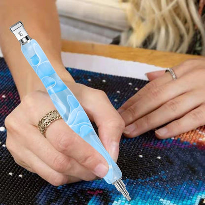 RaySoar Diamond Art Pens Diamond Art Tools Painting Pen with Screw Metal Tips Multi-Placer Tool Accessories for Adults Gem Rhinestone Picker Stylus Blue