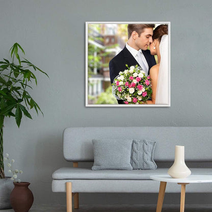 wall26 Framed Canvas Wall Art - Custom Living Room & Bedroom Decor | Ready to Hang, 24"x24", White Frame