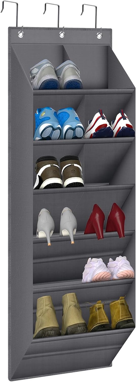 Closet 9 Hanging Shoe Organizer for with Deep Pockets, Over the Door Shoe Rack, Shoe Holder for Narrow Door Dorm RV