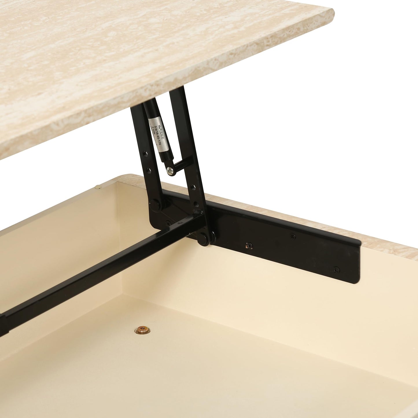 KEIKI 39.4" Lift-Top Coffee Table with Hidden Storage, Rounded Edge Rectangular Wood Accent Table, Modern Wooden Farmhouse Coffee Table for Living Room or Office, Beige Yellow
