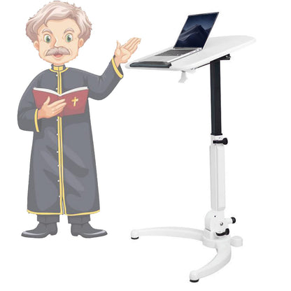 LaseVe Podium Lectern Podium Stand,Lecture Stage, Conference Table, Standing Desk, Stand Mobile Standing Lift Multifunctional Folding Desk, Free Speech Bedside Table,B (B)