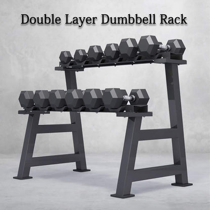Dumbbell Racks Dumbbell Set with Stand, 2-Layers Dumbbell Rack, Home Weights Storage Rack, Compact Dumbbell Bracket, Easy to Install, Load Bearing 200 KG (Color : Dumbbell Set, Size : 165KG)