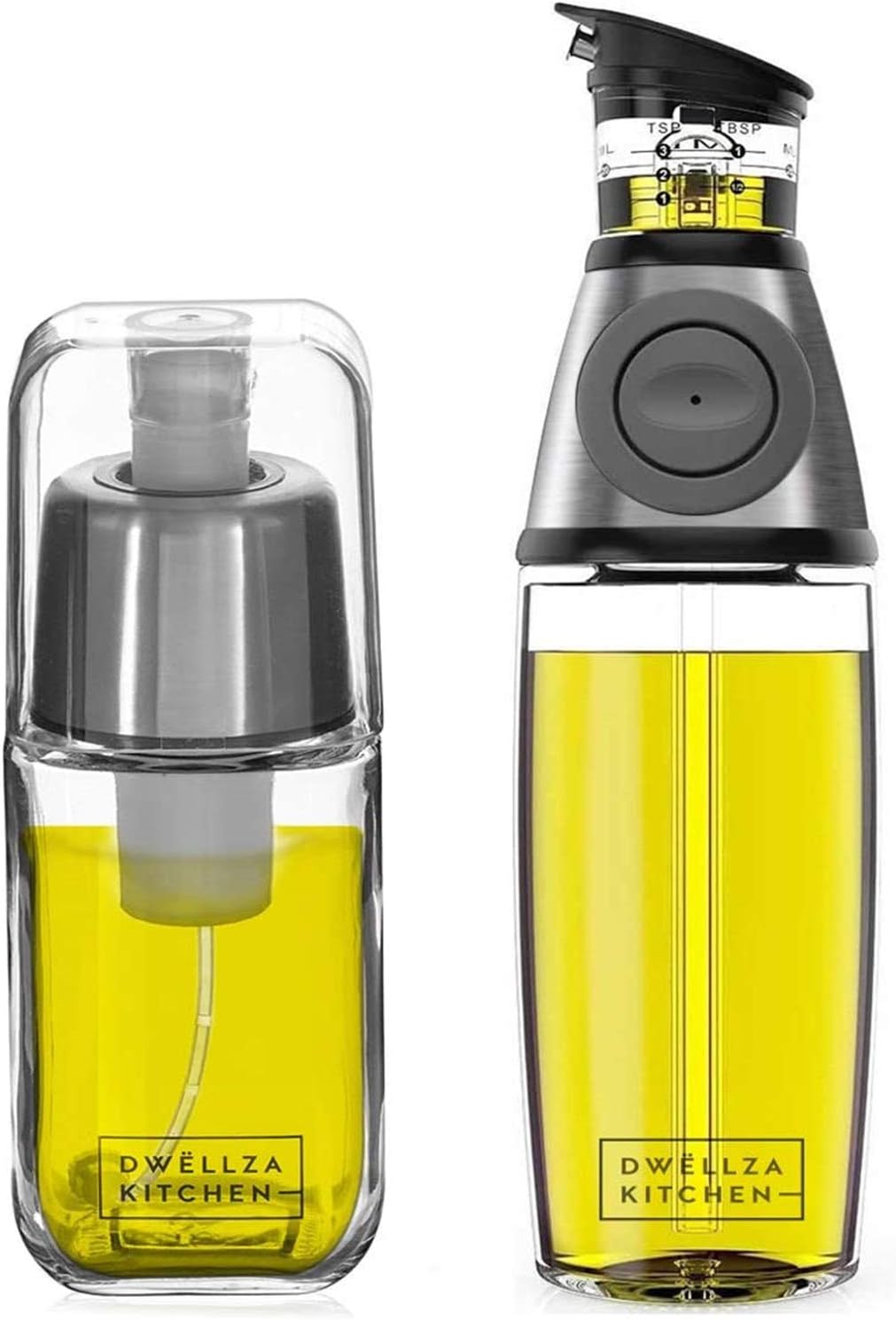 17 Oz. 6 Oz. Set DWLLZA KITCHEN Olive Oil Dispenser Bottle For Kitchen & Sprayer For Cooking - Glass Cooking Oil/Syrup