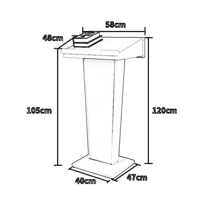 Lectern Podium Stand, Podium,Tilt Design Standing Desk Host Stage Speaking Reading Table, for Classroom Conference and Auditorium/Black/58x48x120cm