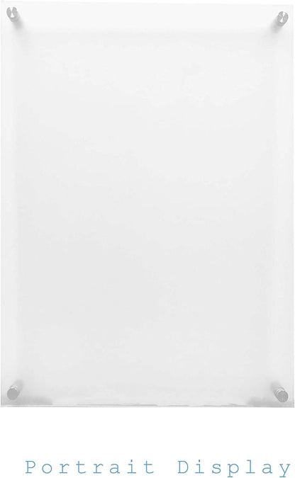 5x7 Floating Acrylic Picture Frame with Chrome Standoff, Double Panel Wall Mount for Picture Up To 5x7 Inches.