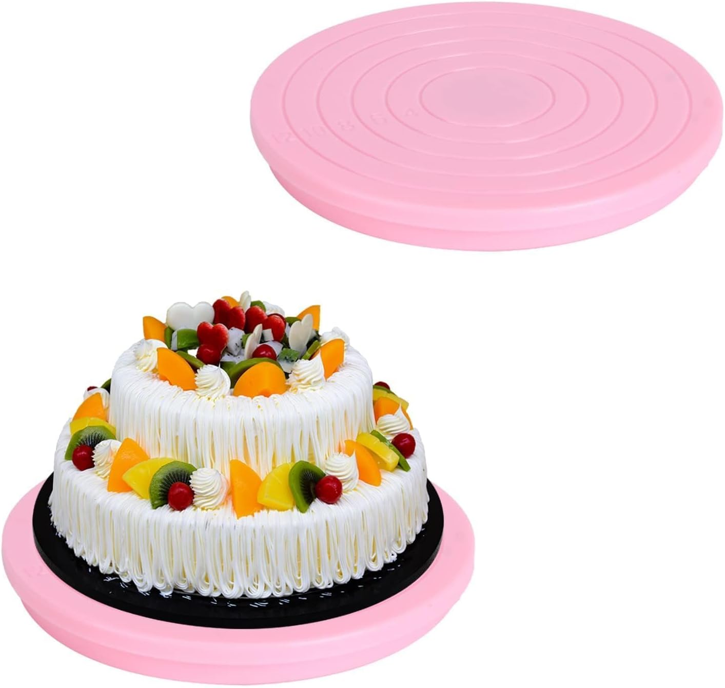 2PCS 5.5in Mini Cake Turntable, 360 Degree Revolving Cake Stand for Cupcake Decorating and Display