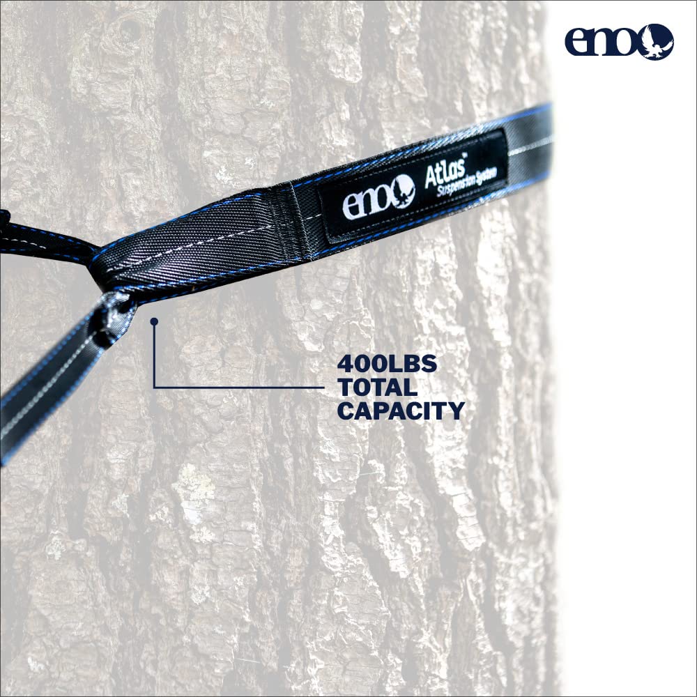 ENO Bundle, Includes The SingleNest Hammock & Atlas Suspension System, Lightweight, Durable Hammock with Straps for Camping, Hiking & Travel, Charcoal/Black