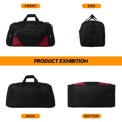 Gym Bag for Men - 55L Black Durable Large Duffle Bag for Travel, Workout, Fitness & Sport